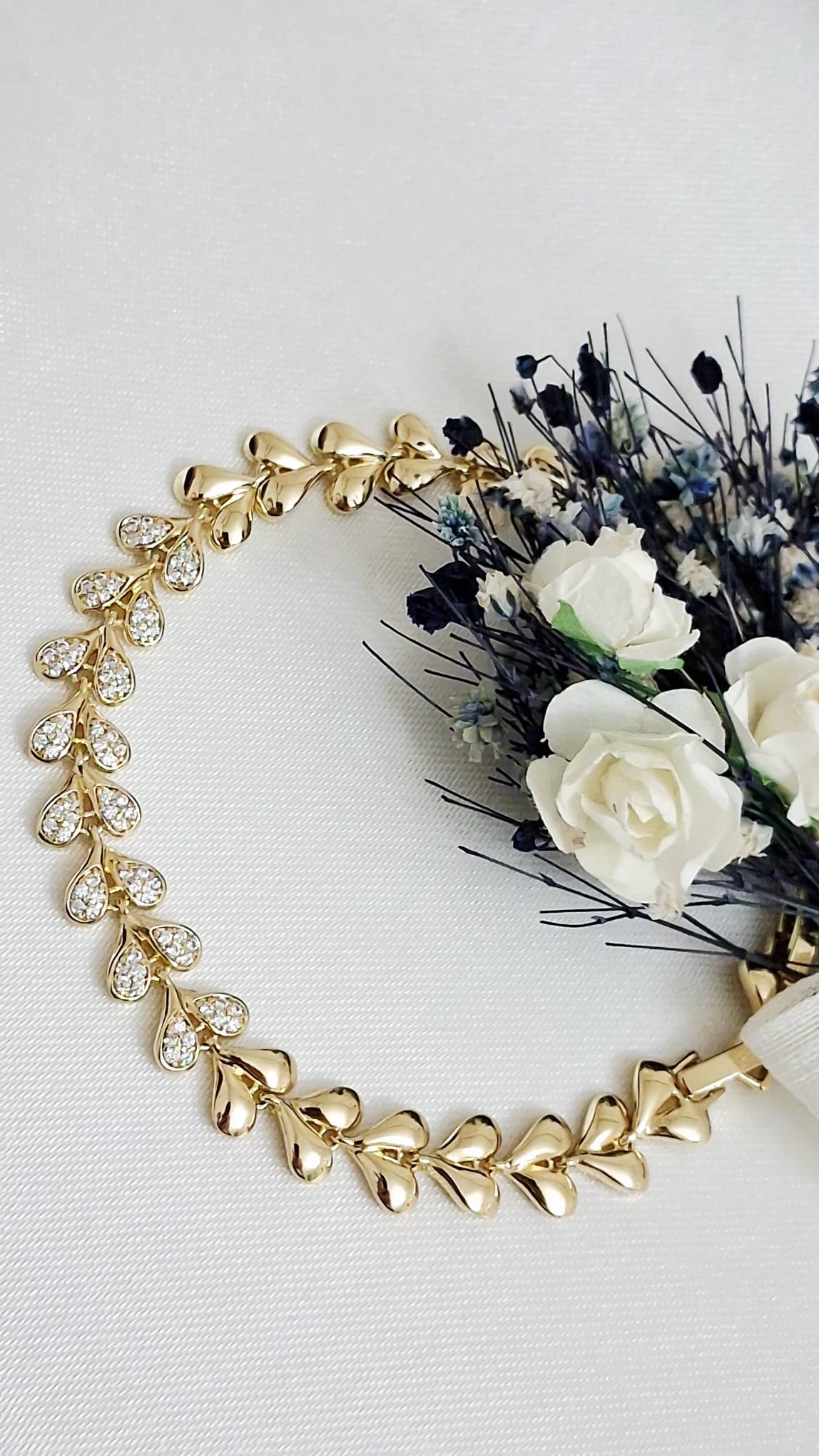 XUPING Bileklik - Yaprak Desenli ve Zirkon Taşlı